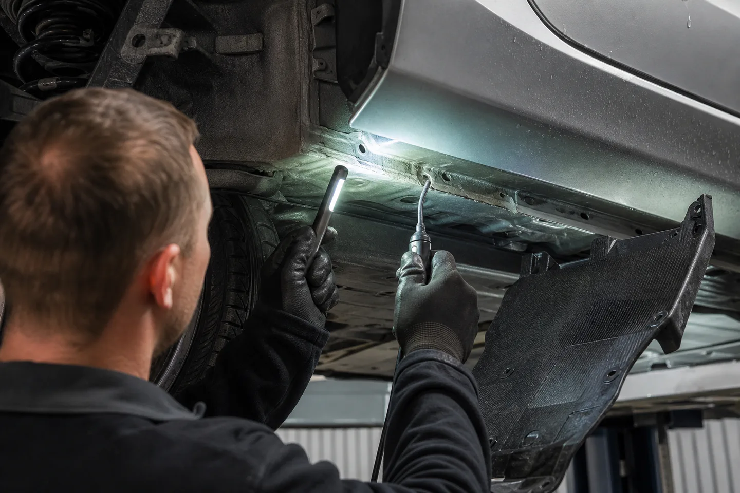 Осмотр скрытых зон днища Volvo после частичной разборки