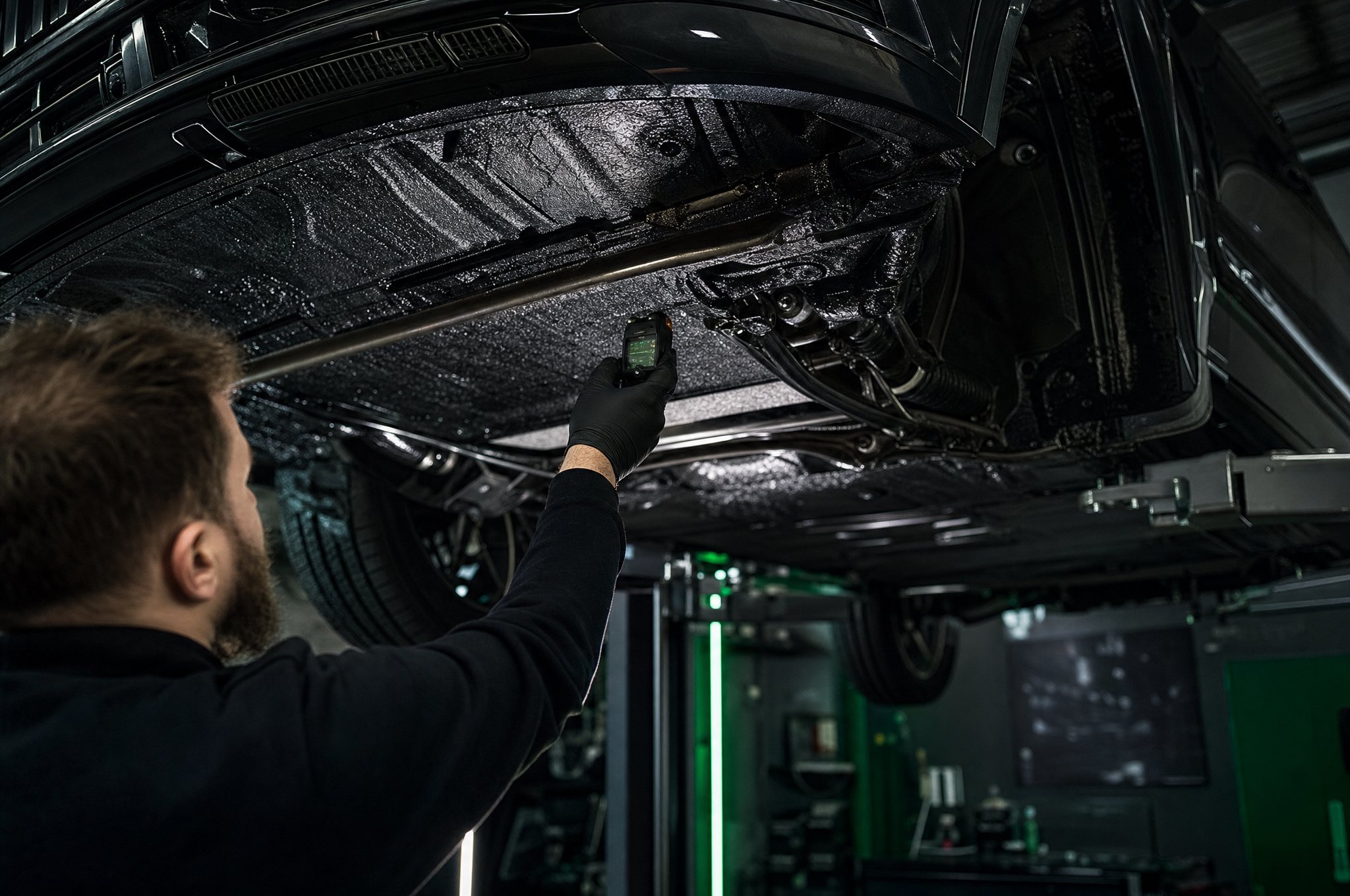 Осмотр кроссовера Nissan перед антикоррозийной обработкой